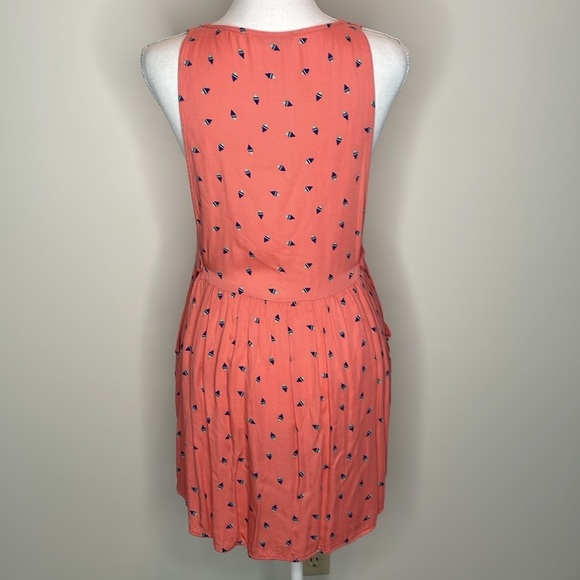 Freebird Coral Sleeveless Rayon Drop Waist Dress with Pattern. Small - Picture 4 of 12